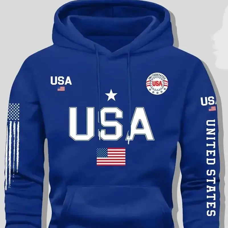 USA Flag Print Unisex Casual T-Shirt / Sweatshirt / Hoodie