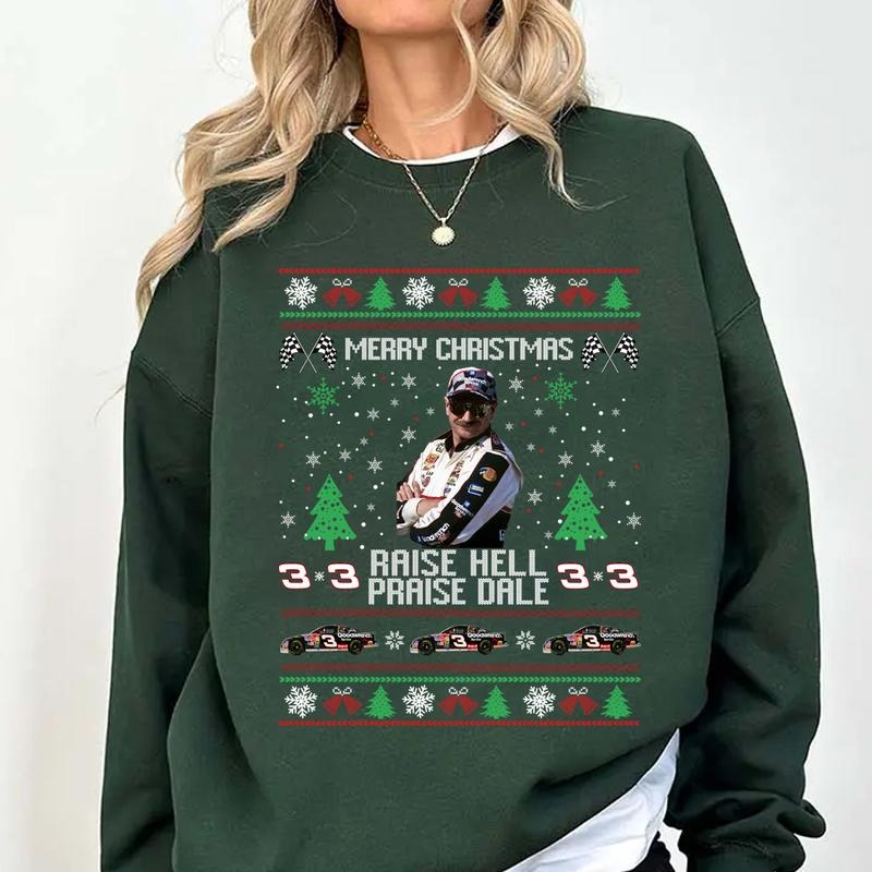 Merry Christmas Raise Hell Praise Dale Earnhardt T-Shirt / Sweatshirt / Hoodie