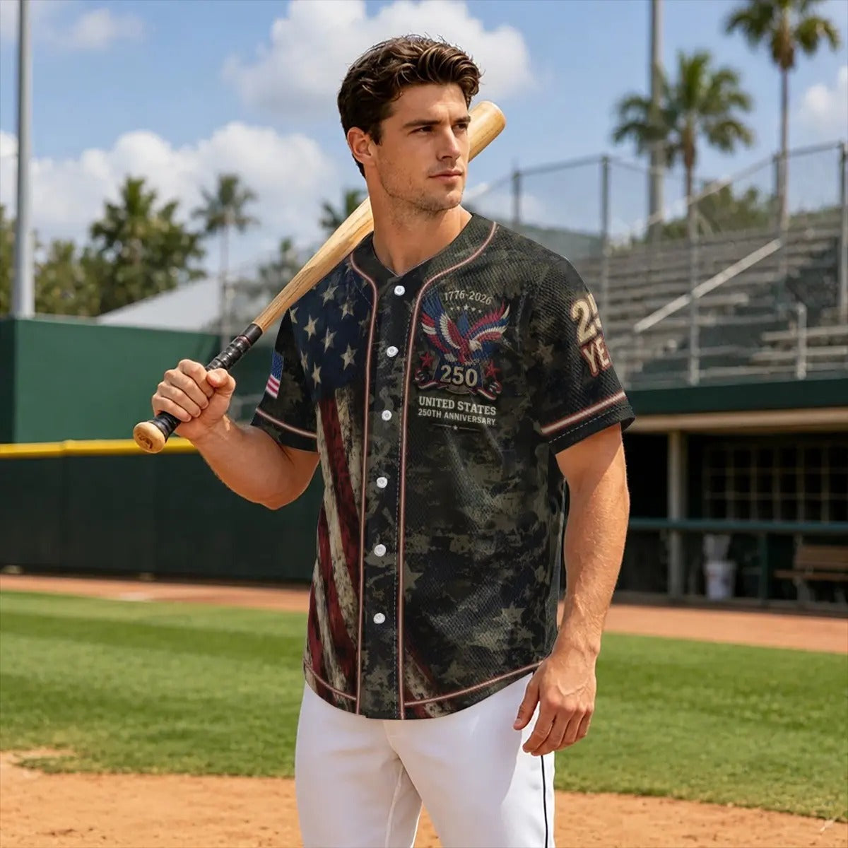 USA 250th Anniversary Patriotic Eagle - Baseball Jersey