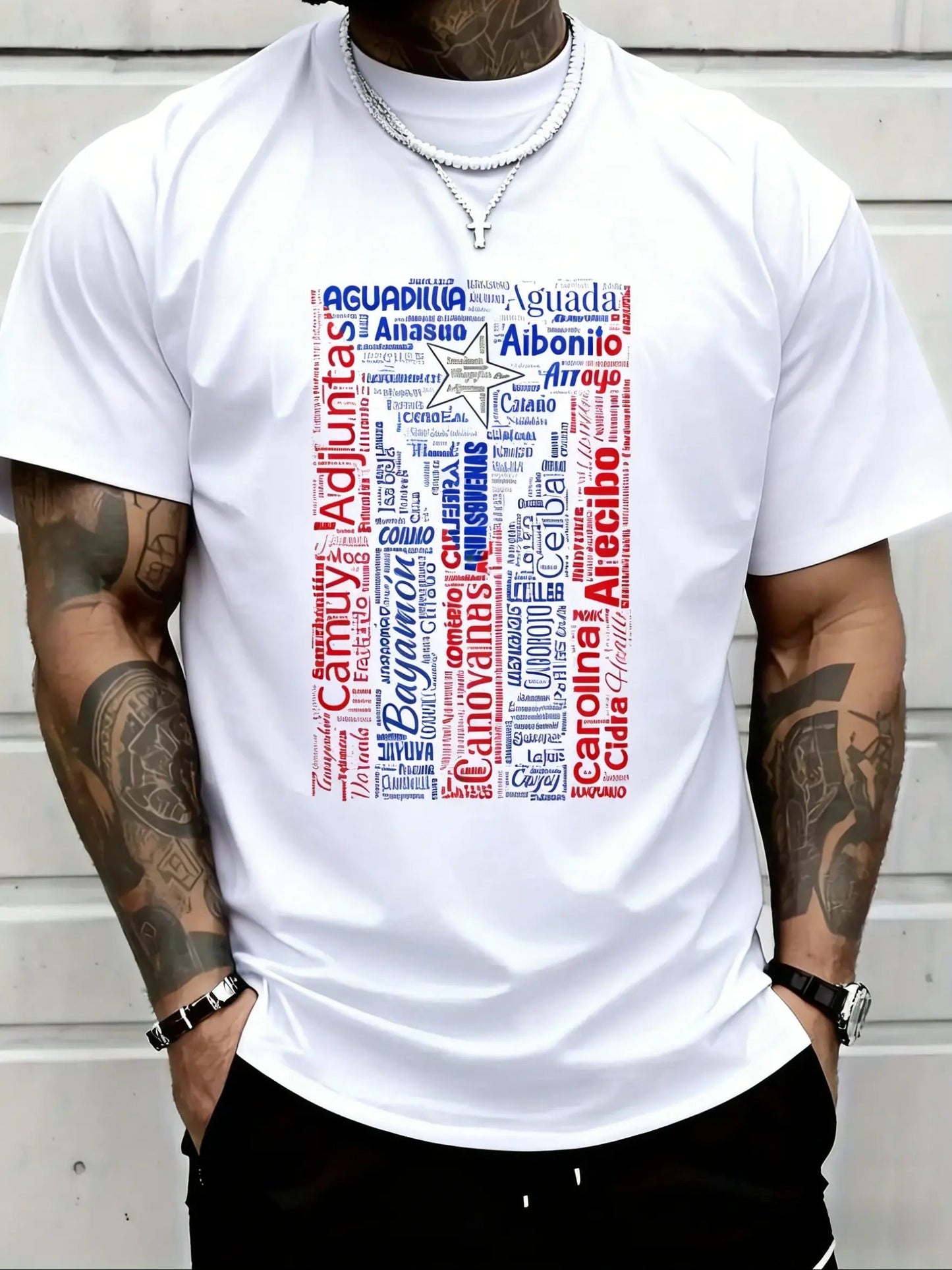 Puerto Rican Flag With Towns And Cities Of Puerto Rico T-Shirt / Sweatshirt / Hoodie