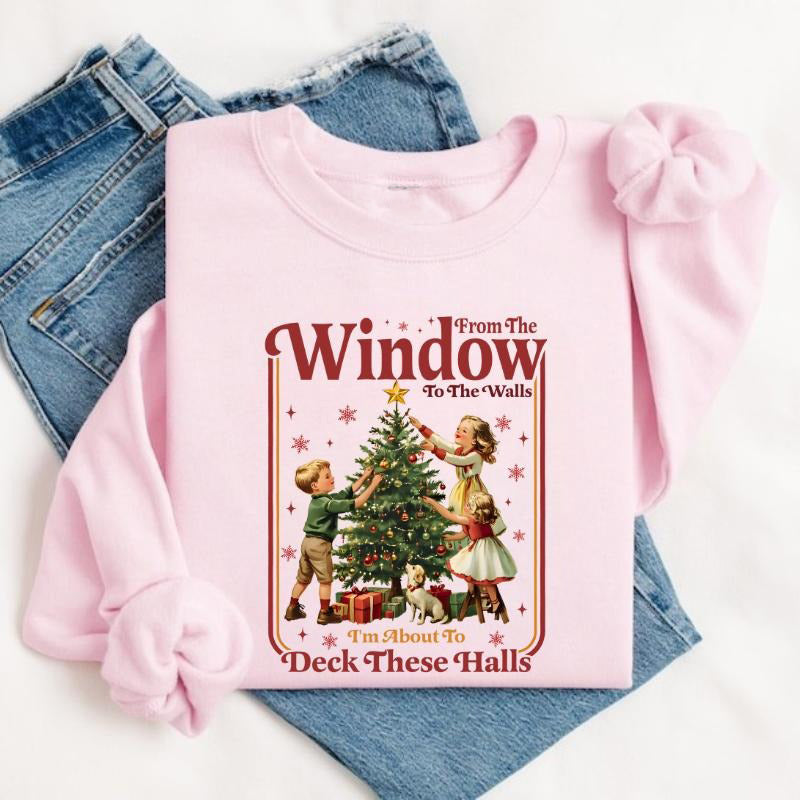 Funny Deck These Halls Retro Holiday Christmas T-Shirt / Sweatshirt / Hoodie