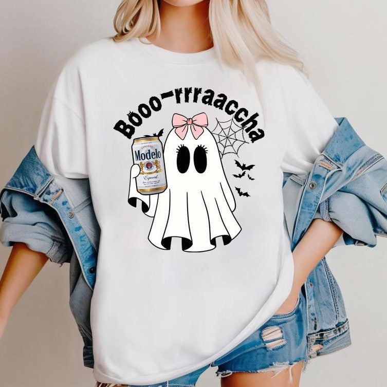 Cute Boo Ghost Halloween Party Drinking Beer & Ghost Lovers T-Shirt / Sweatshirt / Hoodie