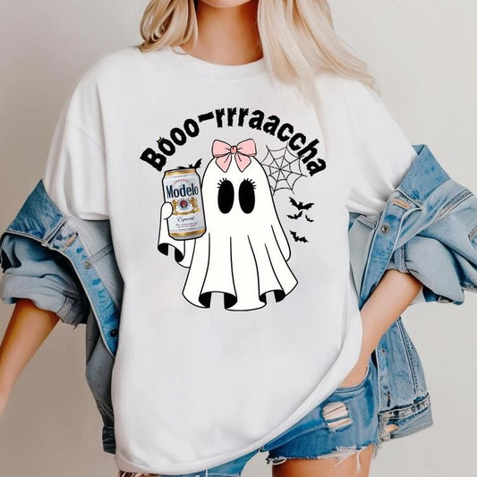 Cute Boo Ghost Halloween Party Drinking Beer & Ghost Lovers T-Shirt / Sweatshirt / Hoodie