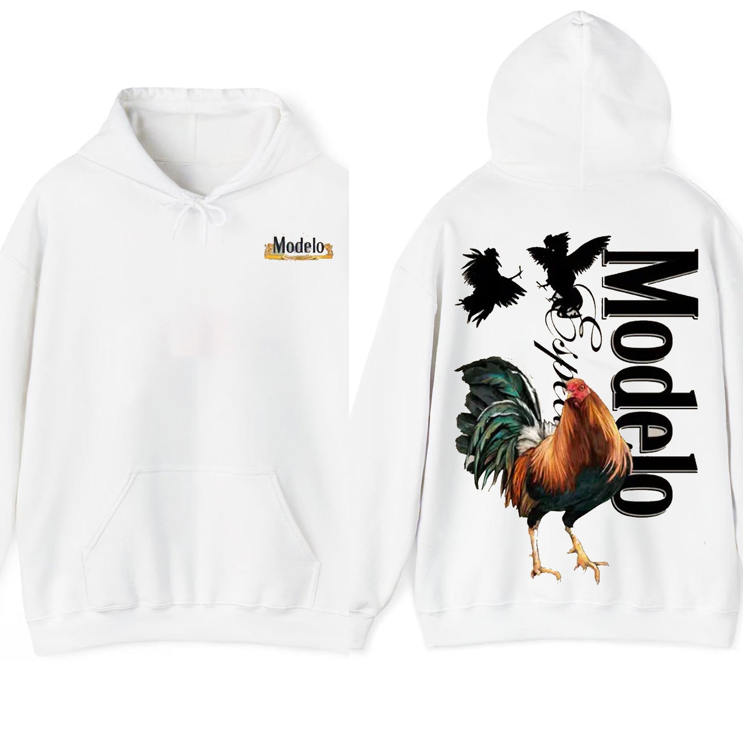 Modelo Rooster Bold Rooster Graphic With Dynamic Fighting Cocks T-Shirt / Sweatshirt / Hoodie