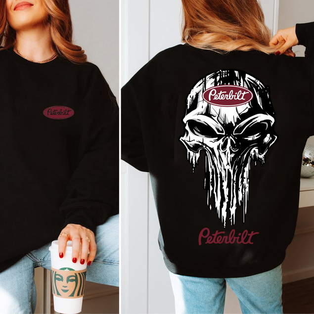 Peterbilt Skull Grunge Trucking Culture Graphic T-Shirt / Sweatshirt / Hoodie