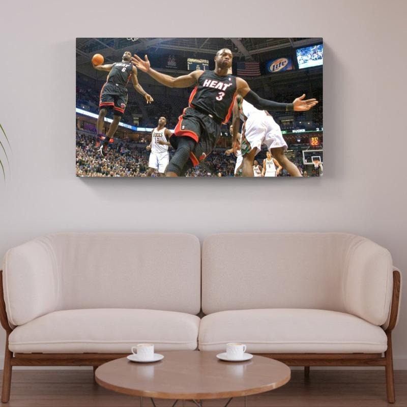 LeBron James & Dwyane Wade 2010 Iconic Moment Wall Flag