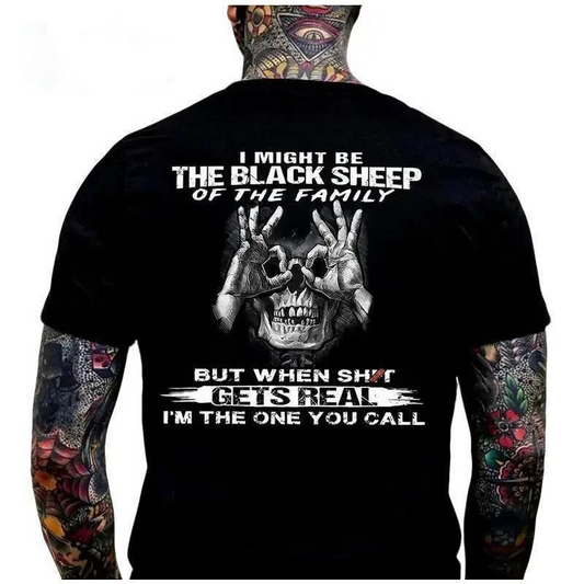 I MIGHT BE THE BLACK SHEEP OF THE FAMILY Skull With OK T-Shirt / Sweatshirt / Hoodie