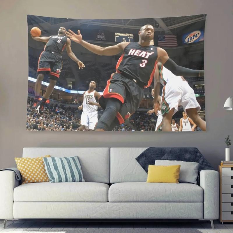 LeBron James & Dwyane Wade 2010 Iconic Moment Wall Flag