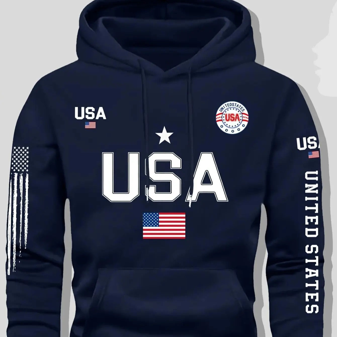 USA Flag Print Unisex Casual T-Shirt / Sweatshirt / Hoodie