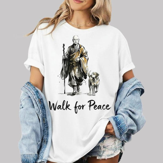 Serene Walk for Peace Minimalist Zen Art T-Shirt / Sweatshirt / Hoodie