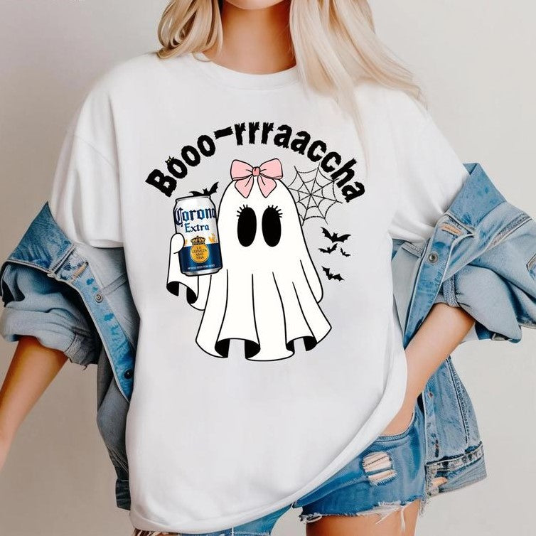 Cute Boo Ghost Halloween Party Drinking Beer & Ghost Lovers T-Shirt / Sweatshirt / Hoodie