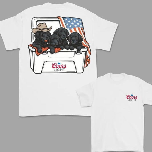 Dogs Beer 4th Of July Black Labrador Coors Light T-Shirt / Sweatshirt / Hoodie