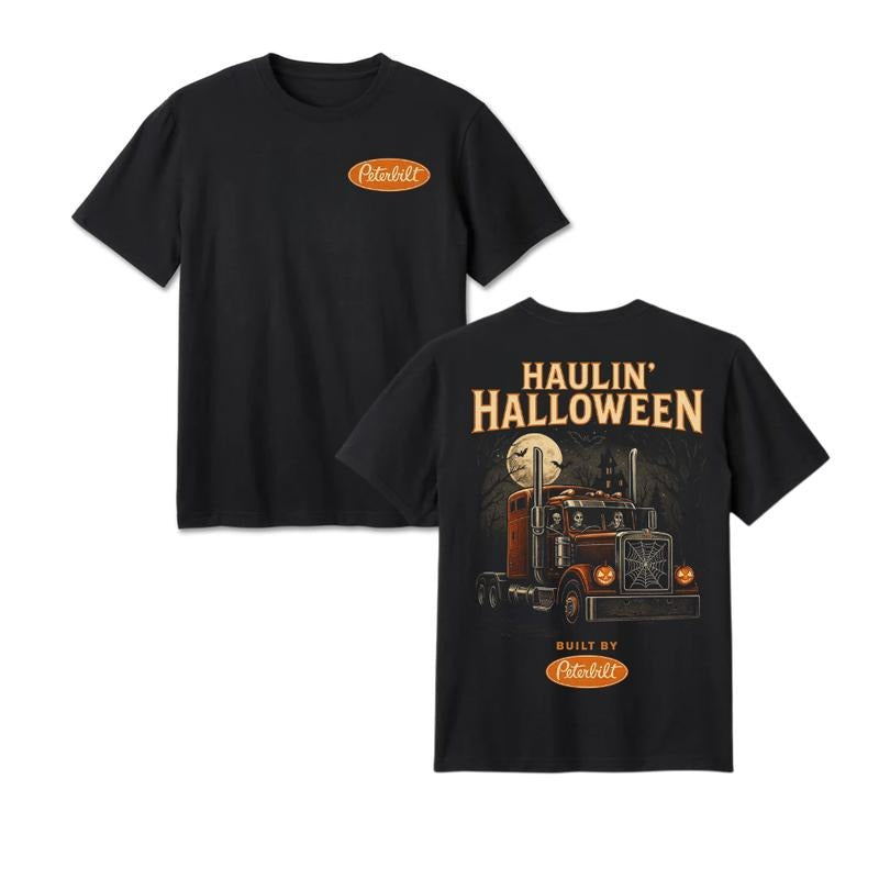 Vintage Halloween Big Rig Pumpkins Full Moon Graphic T-Shirt / Sweatshirt / Hoodie