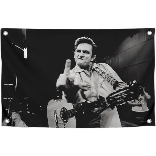 The Man In Black America Country Singer Flag