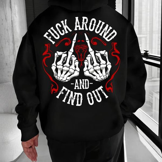 Skull Double Middle Fingers Print T-Shirt / Sweatshirt / Hoodie