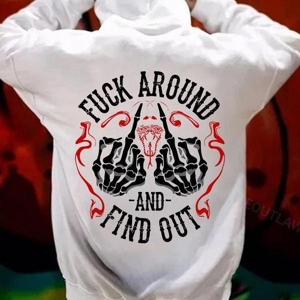 Skull Double Middle Fingers Print T-Shirt / Sweatshirt / Hoodie