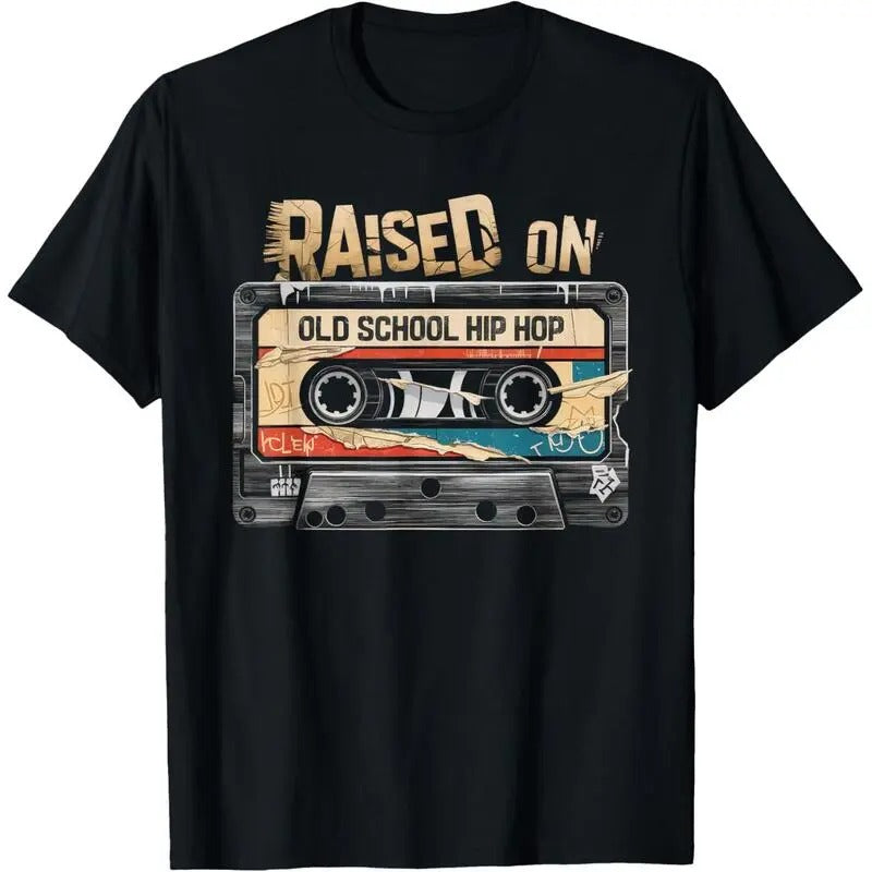 Raised On Old School Hip Hop Cassette Graffiti Rap T-Shirt / Sweatshirt / Hoodie