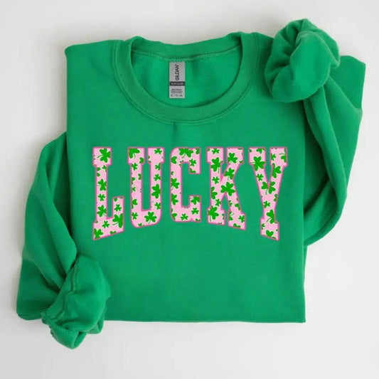 Lucky Clover Print With Green Shamrock Design T-Shirt / Sweatshirt / Hoodie
