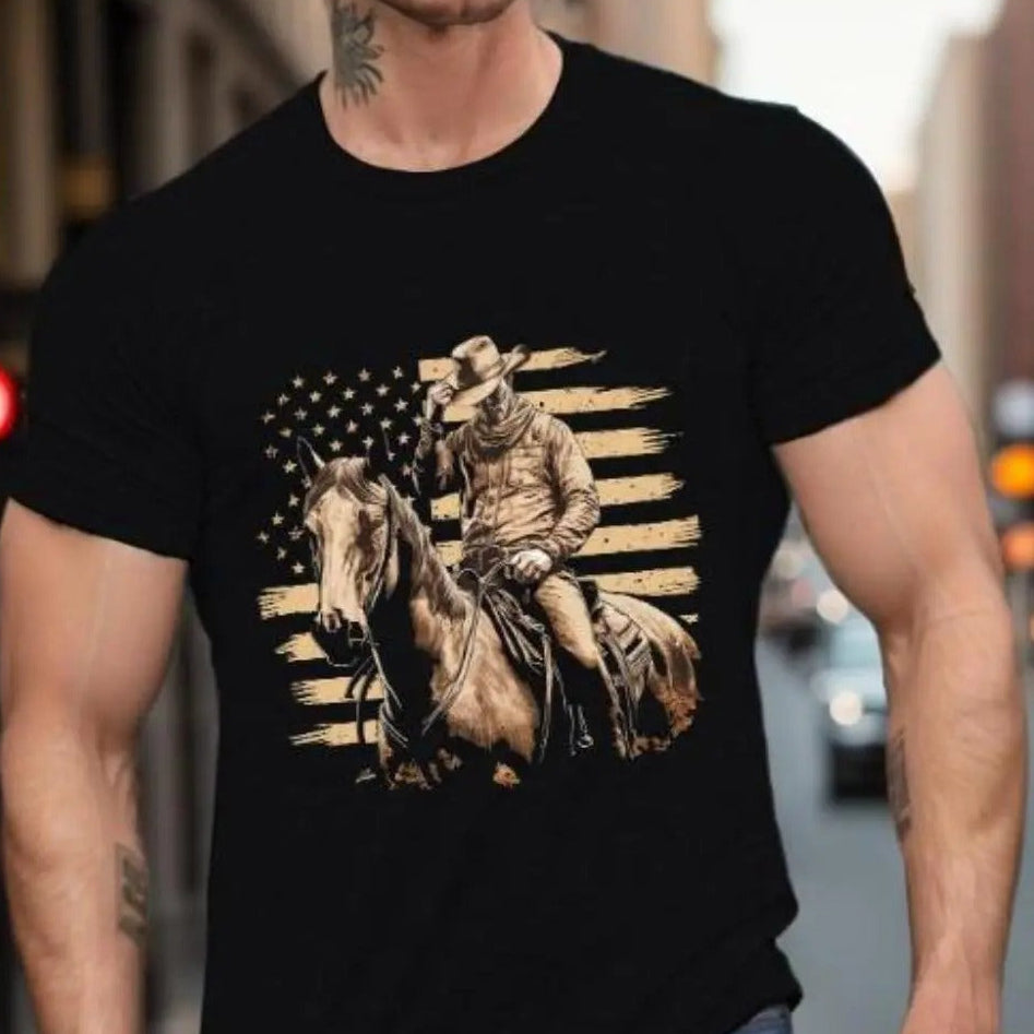 Cowboy On Horse Print T-Shirt / Sweatshirt / Hoodie