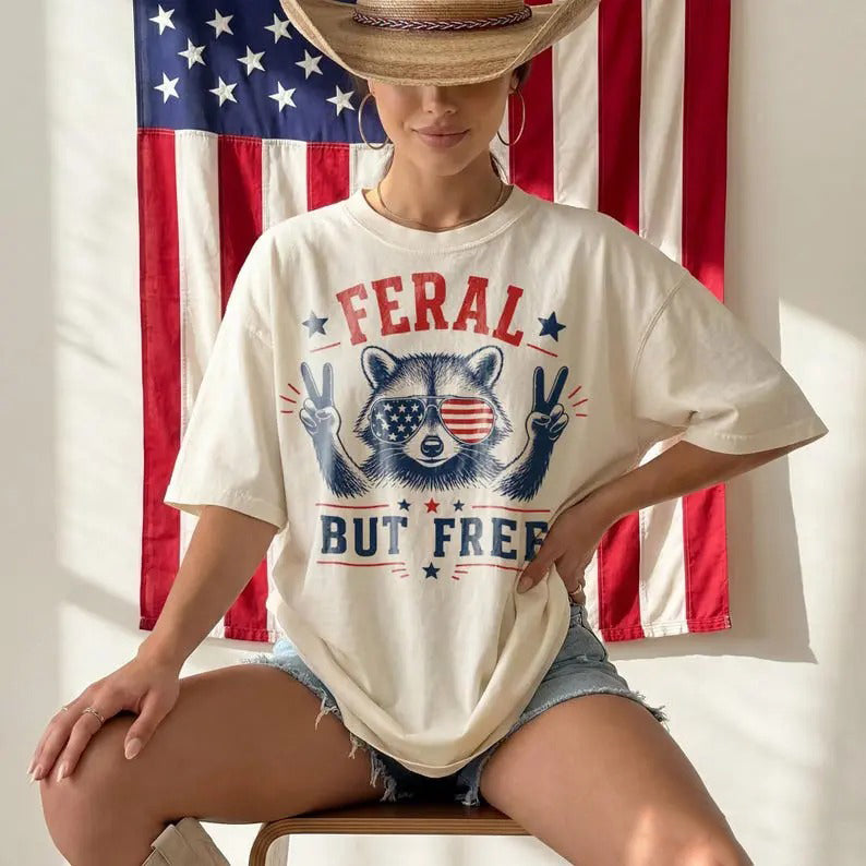 USA 250th Birthday Patriotic Freedom Raccoon T-Shirt / Sweatshirt / Hoodie
