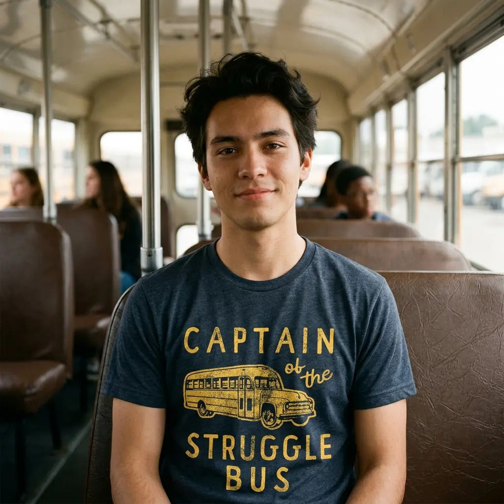 Captain of The Struggle Bus Funny Sarcastic School Bus Graphic T-Shirt / Sweatshirt / Hoodie