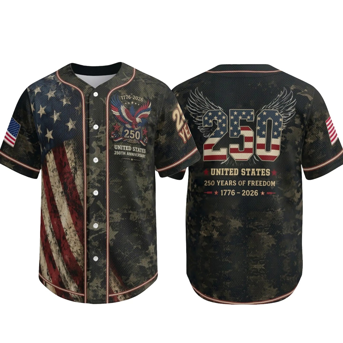 USA 250th Anniversary Patriotic Eagle - Baseball Jersey