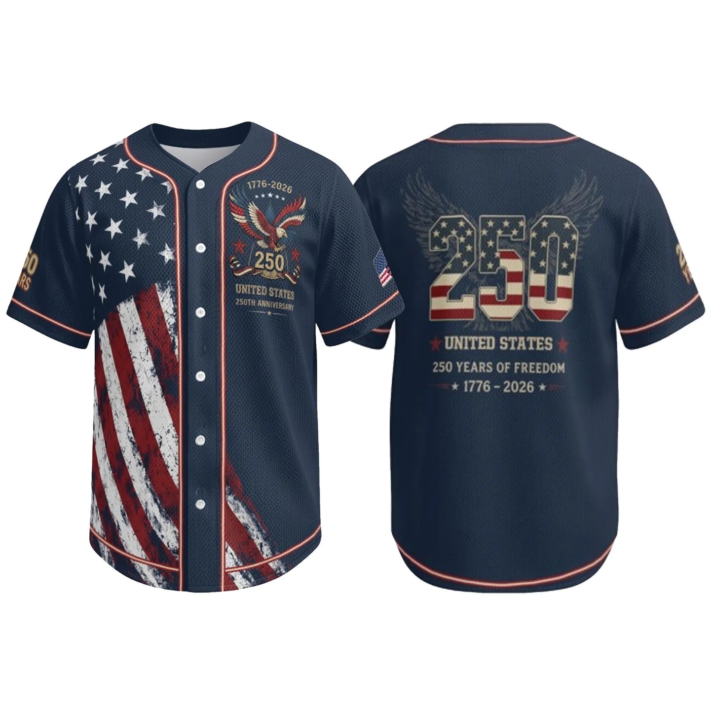 USA 250th Anniversary Patriotic Eagle - Baseball Jersey