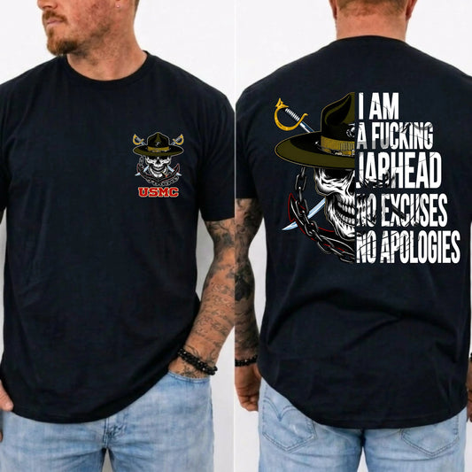 USMC No Excuses No Apologies Jarhead Skull Graphic T-Shirt / Sweatshirt / Hoodie