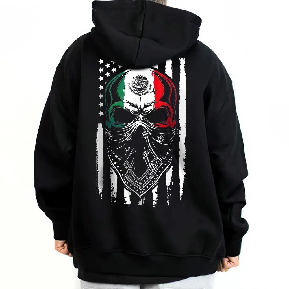 Mexican Skull Graphic Chicano Heritage Bandana T-Shirt / Sweatshirt / Hoodie