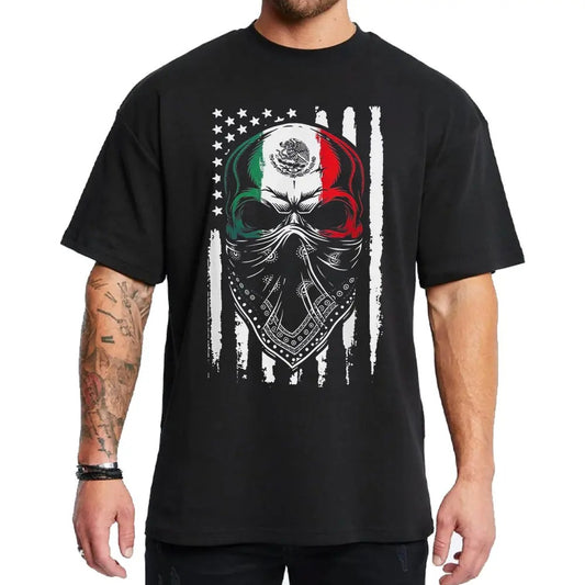 Mexican Skull Graphic Chicano Heritage Bandana T-Shirt / Sweatshirt / Hoodie