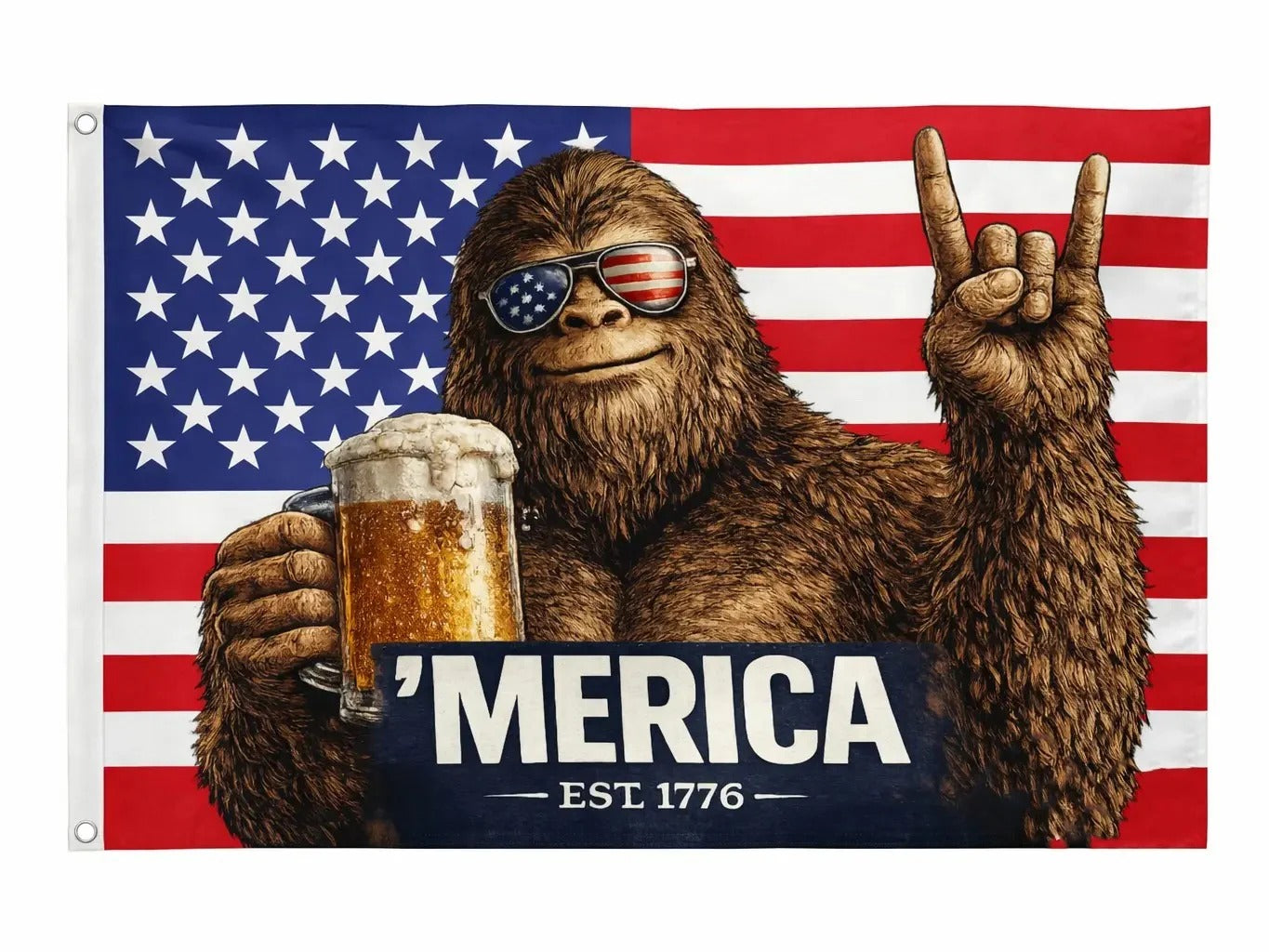 MERICA Bigfoot Flag