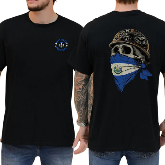 Dirty Hands Clean Money Skull El Salvador Flag Face Mask T-Shirt / Sweatshirt / Hoodie