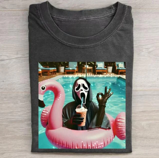 Vintage Halloween Ghost Face Ok Graphic T-Shirt / Sweatshirt / Hoodie