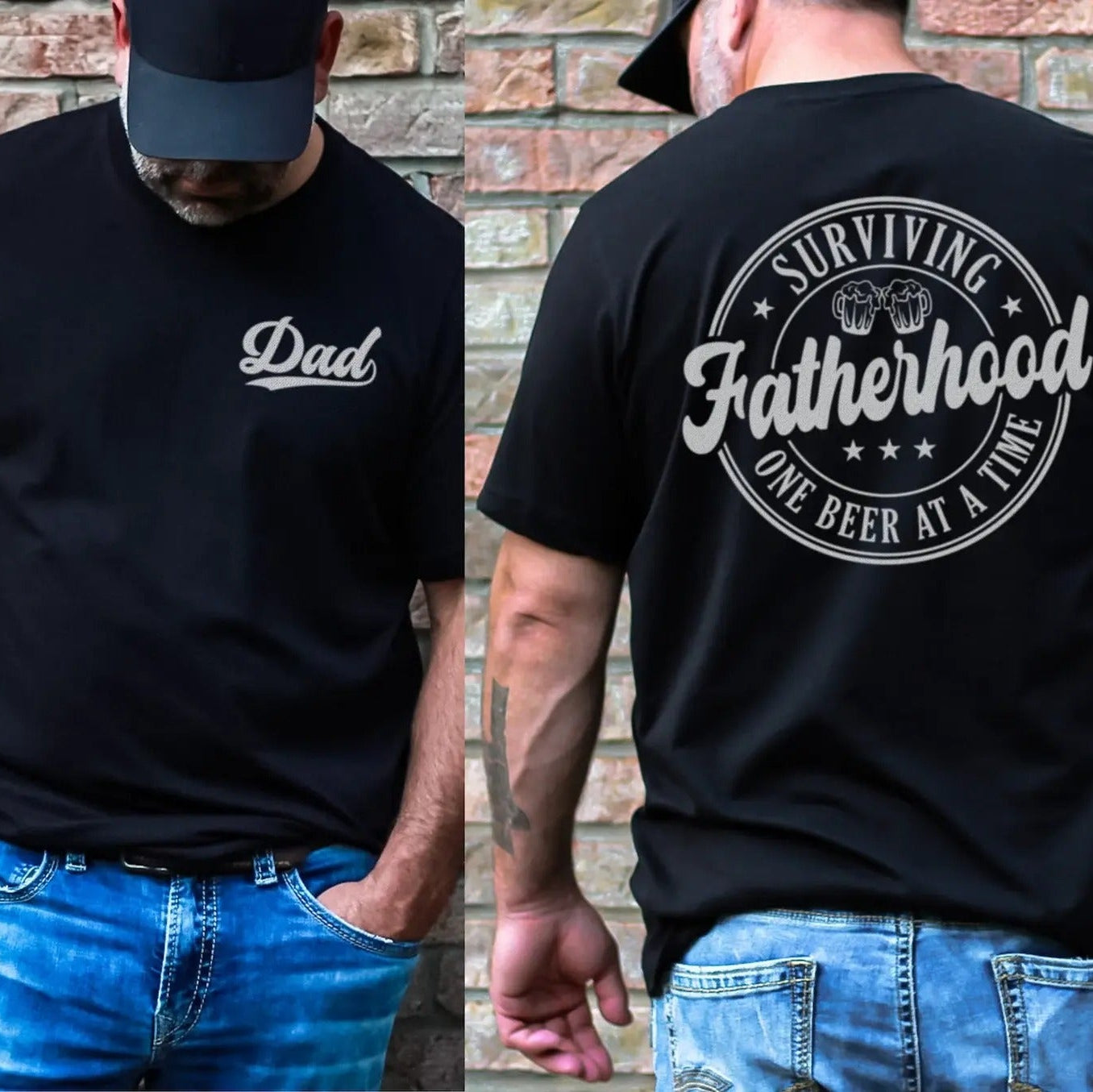 Surviving Fatherhood One Beer At A Time Funny Dad Graphic T-Shirt / Sweatshirt / Hoodie
