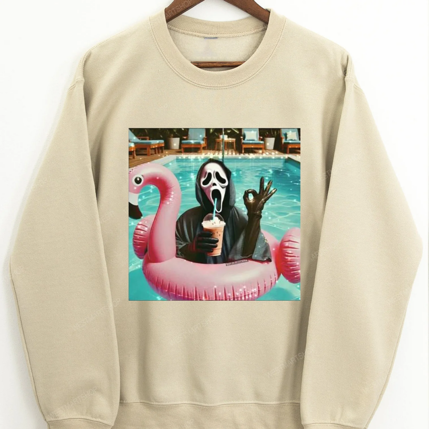 Vintage Halloween Ghost Face Ok Graphic T-Shirt / Sweatshirt / Hoodie