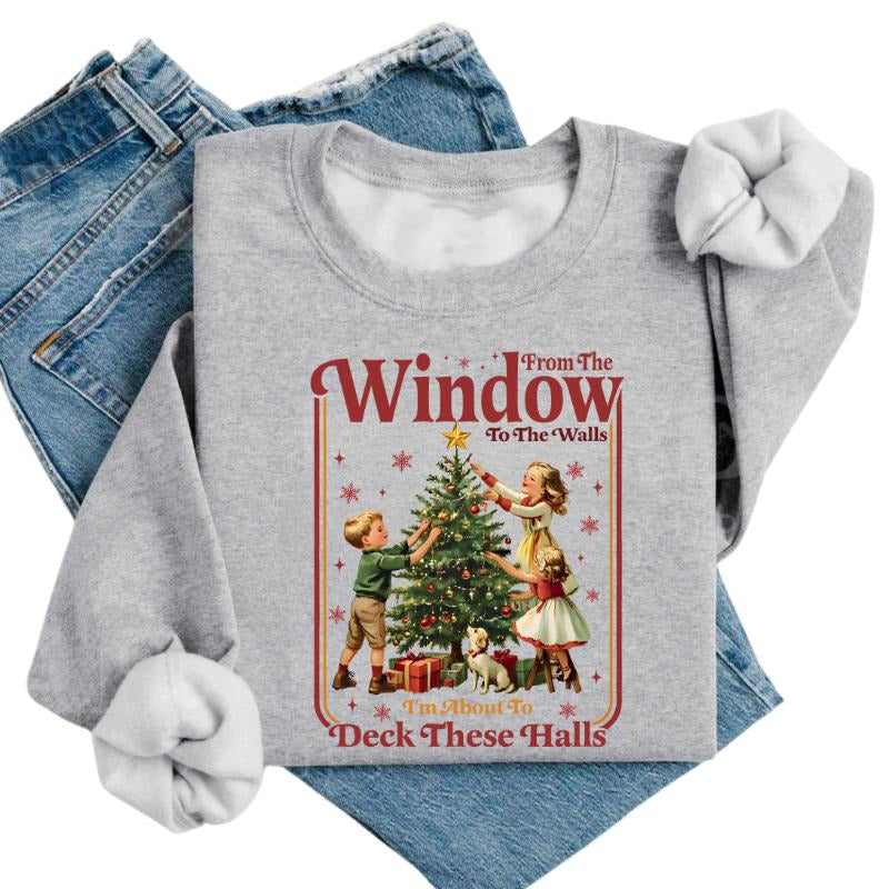 Funny Deck These Halls Retro Holiday Christmas T-Shirt / Sweatshirt / Hoodie