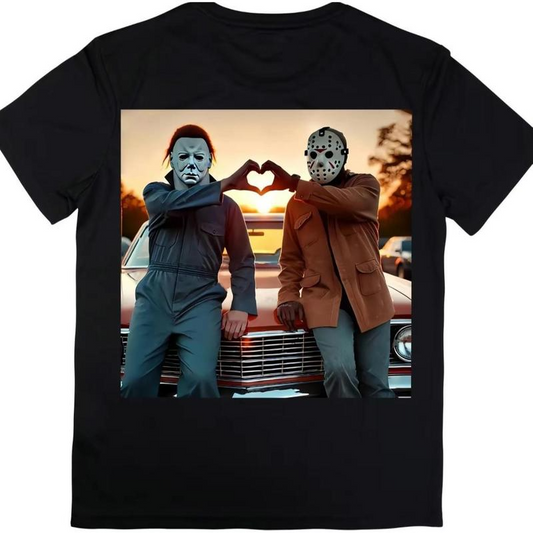 Michael & Jason Heart Hands Halloween Graphic T-Shirt / Sweatshirt / Hoodie