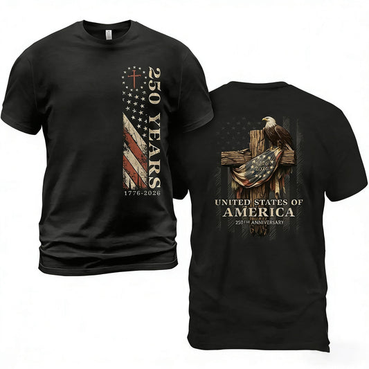Patriotic Celebrating 250 Years Featuring American Flag and Eagle Symbols Military Veteran Pride T-Shirt / Sweatshirt / Hoodie
