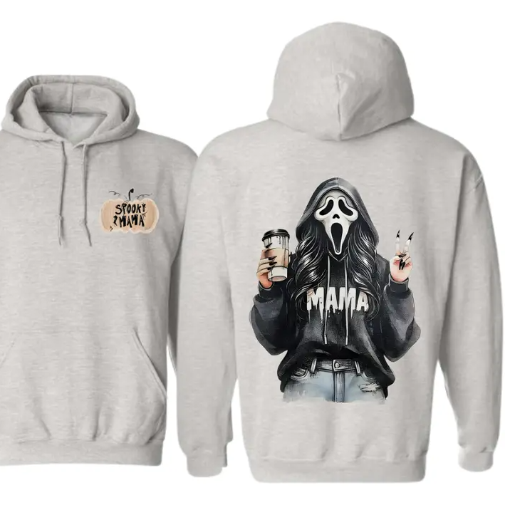 Spooky Mama Ghost Coffee Halloween Graphic T-Shirt / Sweatshirt / Hoodie