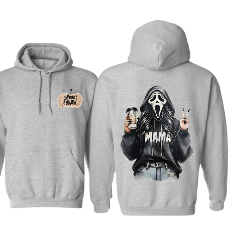 Spooky Mama Ghost Coffee Halloween Graphic T-Shirt / Sweatshirt / Hoodie
