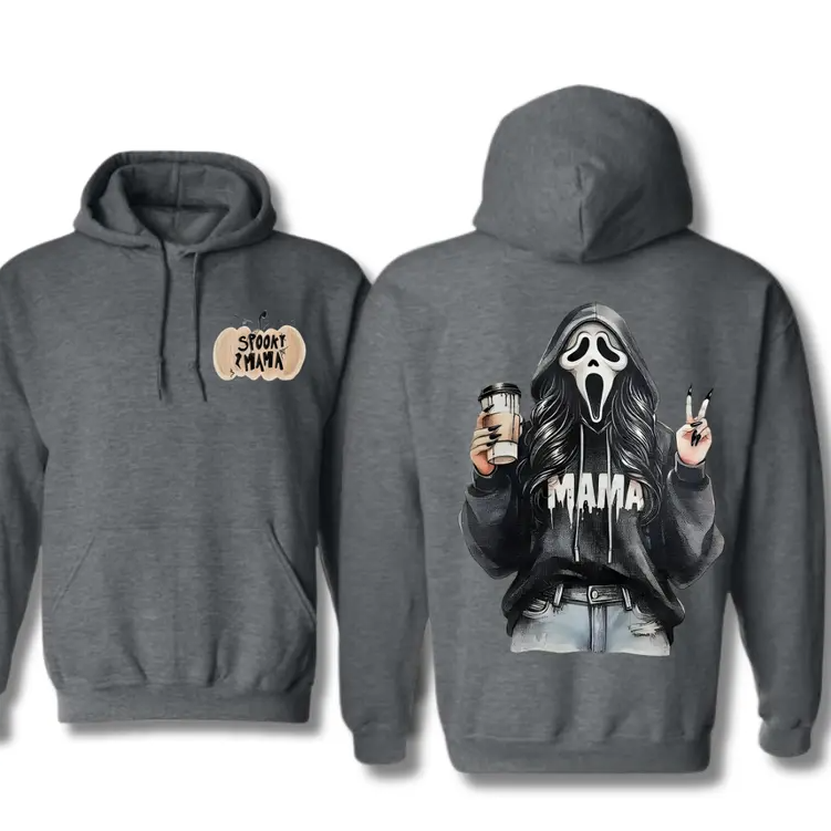 Spooky Mama Ghost Coffee Halloween Graphic T-Shirt / Sweatshirt / Hoodie