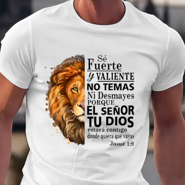 Valiente Josue 1:9 Spanish Christian Bible Verse Graphic T-Shirt / Sweatshirt / Hoodie