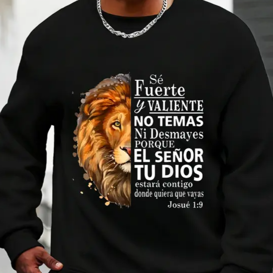 Valiente Josue 1:9 Spanish Christian Bible Verse Graphic T-Shirt / Sweatshirt / Hoodie